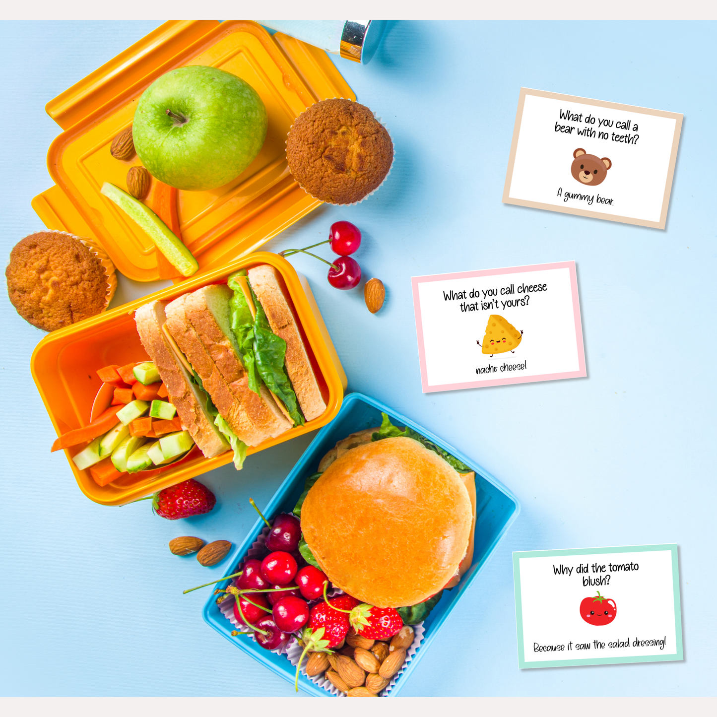 Lunchbox Jokes Cards for Kids Printable, Funny Lunch Box Notes