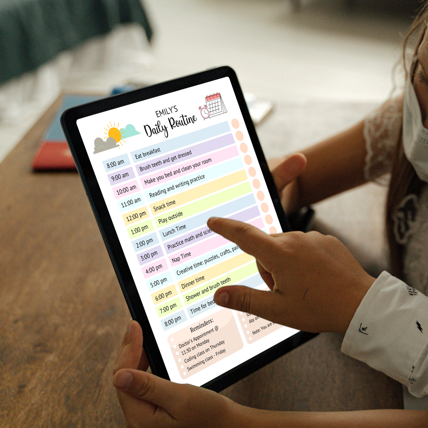 Editable Kids Daily Routine, Printable Chore Chart, Daily Schedule Template