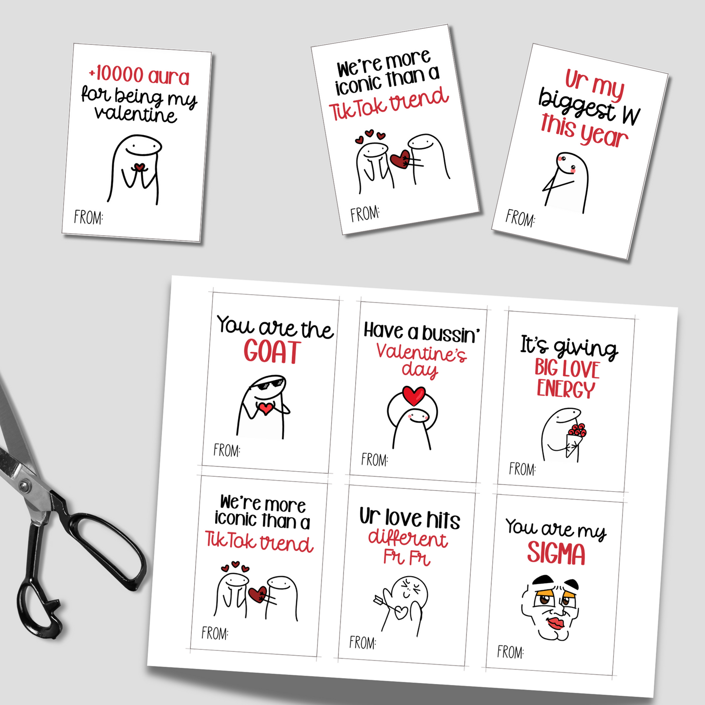 Slang Valentine's Day Cards Printable, Funny Classroom School Gifts