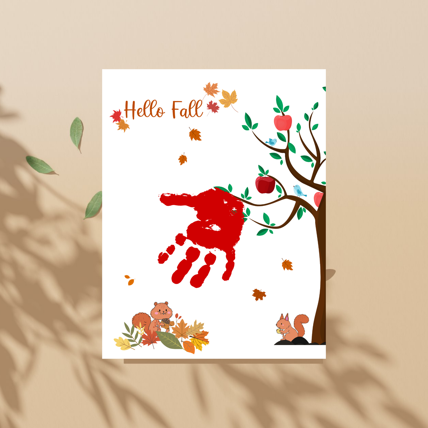 Hello Fall Handprint Crafts, DIY Autumn Art Activity for Kids