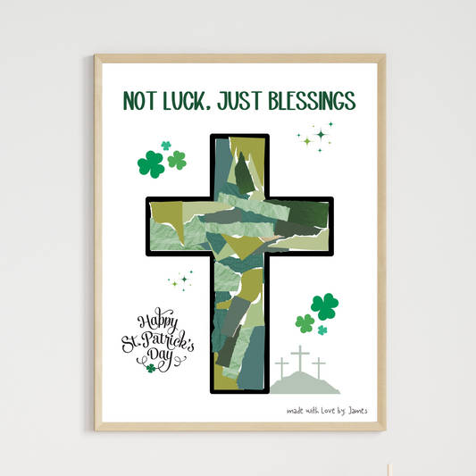 St Patricks Day Christian Bible Paper Craft Printable, DIY March Art Keepsake