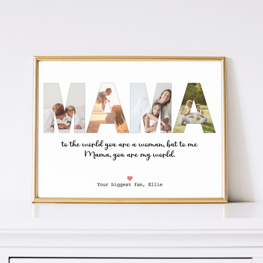 Custom Mama Photo Collage Printable, Personalized Gift for Mom from Kids