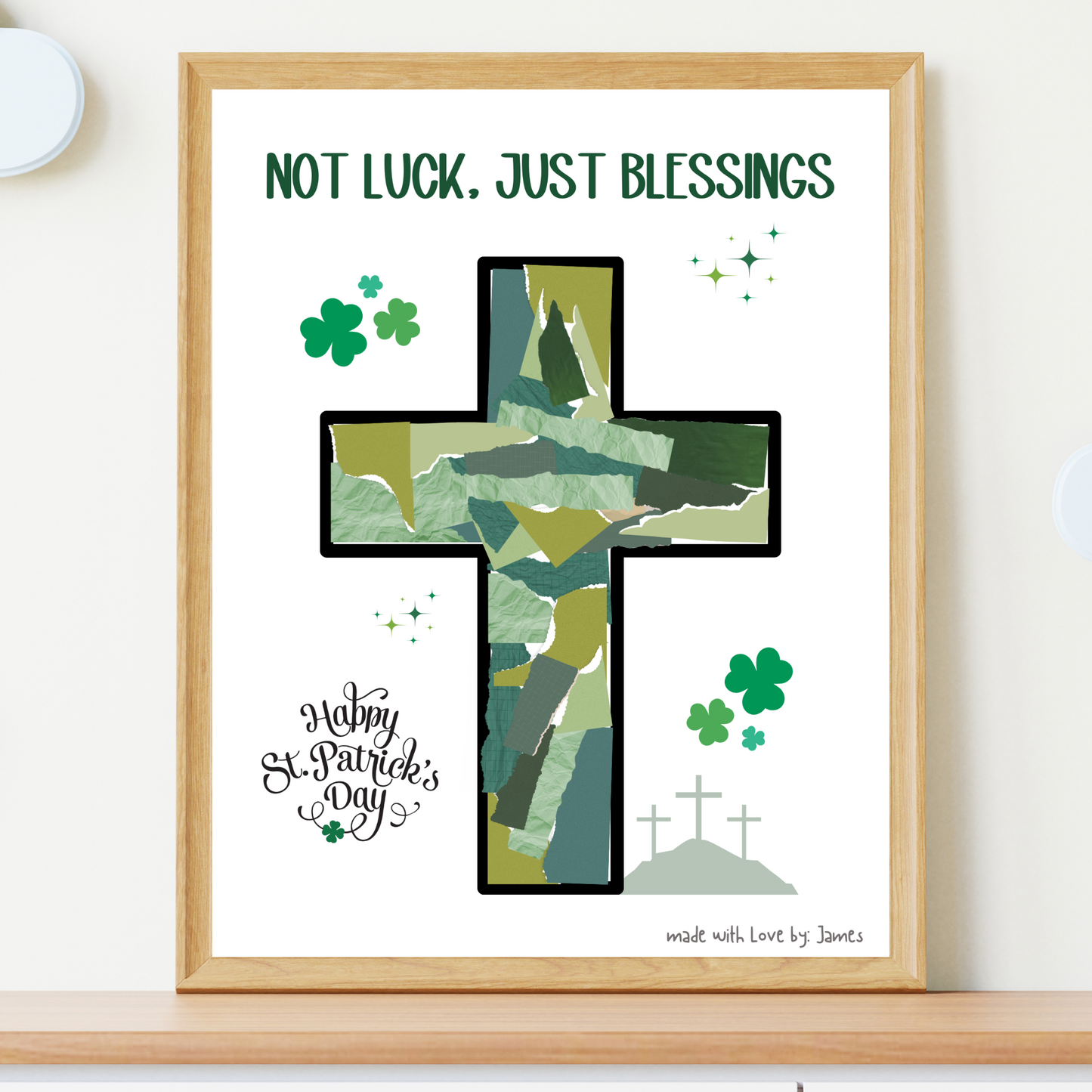 St Patricks Day Christian Bible Paper Craft Printable, DIY March Art Keepsake for Sunday School Kids Activity