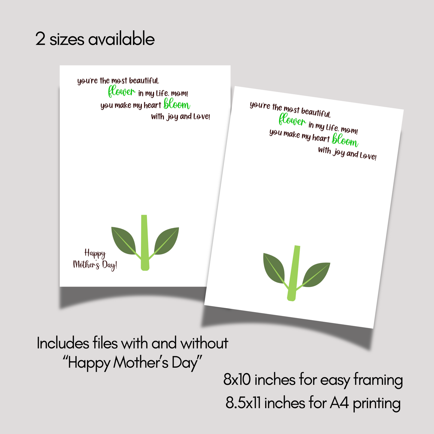 Mothers Day Handprint Flower Craft for Kids Printable, Art Activity Mom Birthday Gift