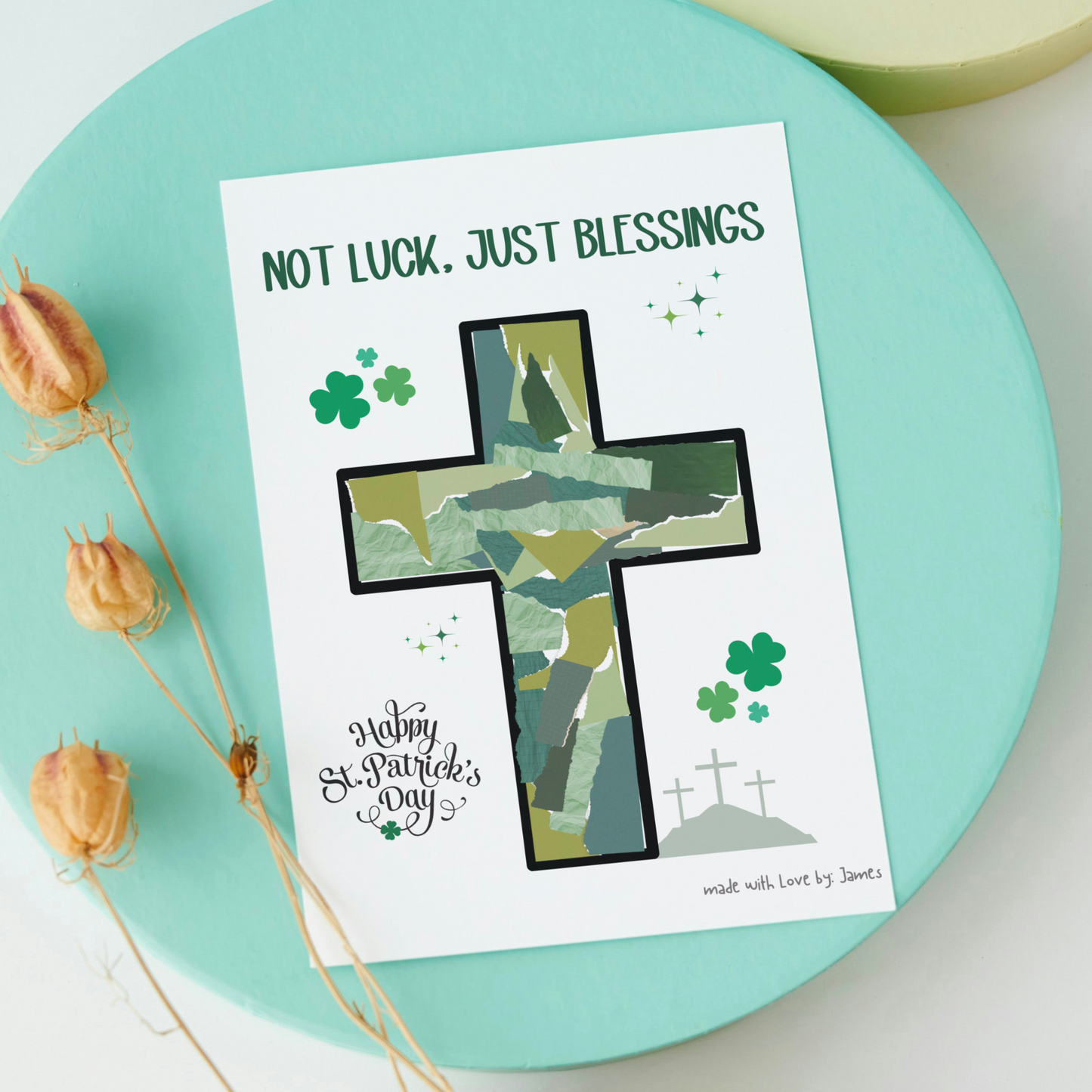 St Patricks Day Christian Bible Paper Craft Printable, DIY March Art Keepsake for Sunday School Kids Activity
