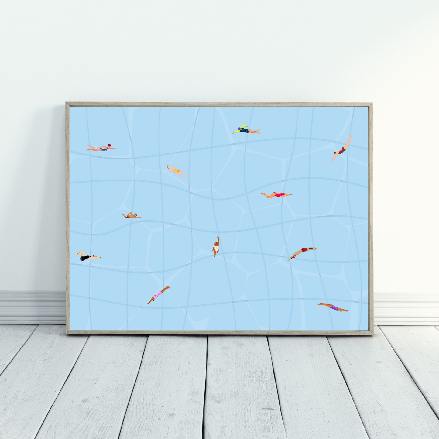 Tiny Swimmers Pool Wall Art Printable Poster