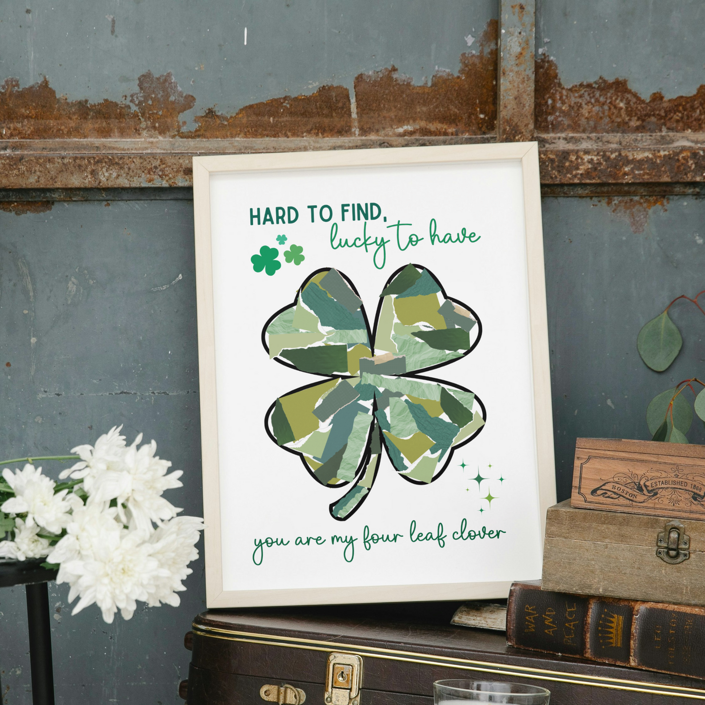 St Patricks Day Shamrock Craft Printable, DIY Clover Paper Art March Template for Kids Baby Toddler Child Nursery Activity Preschool Daycare