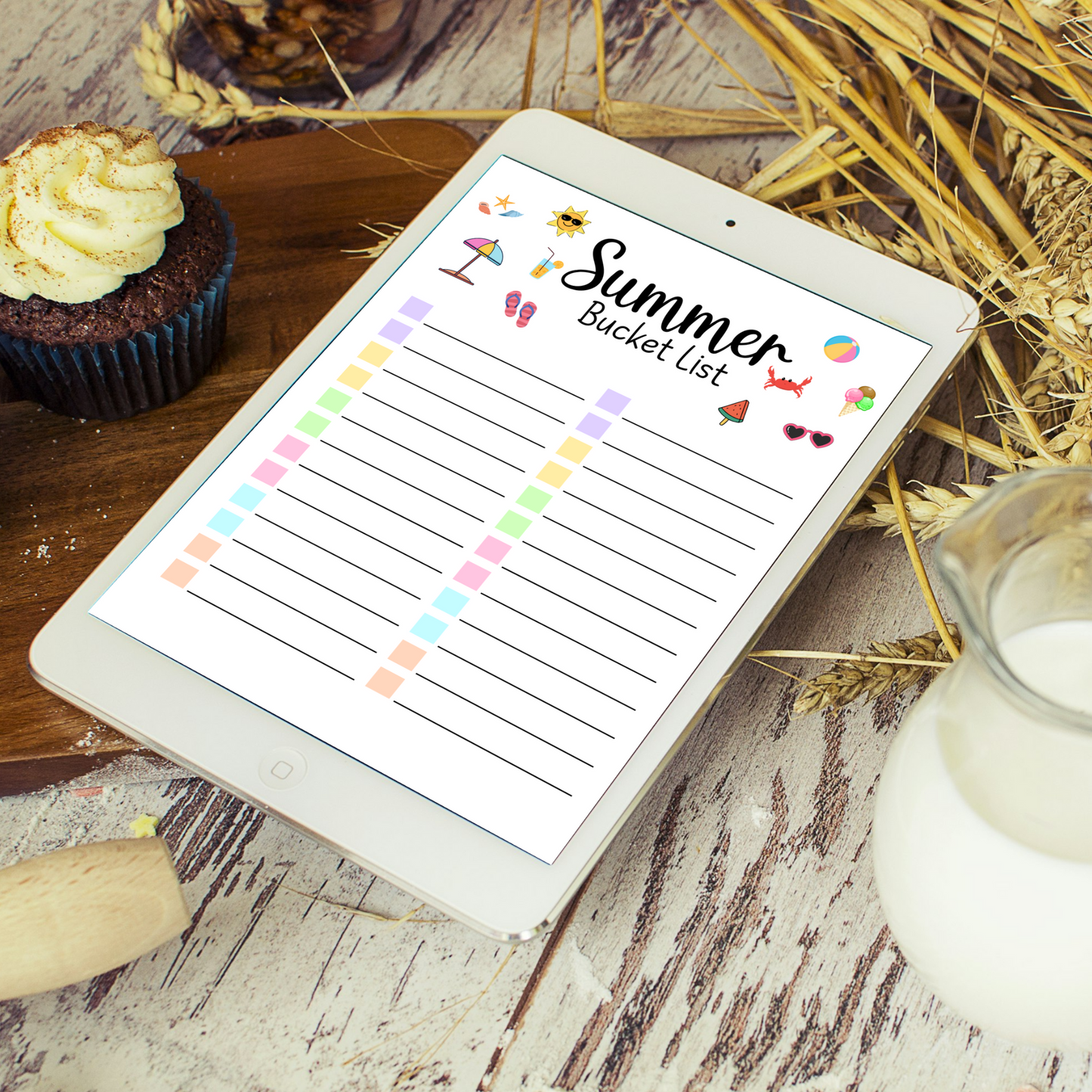 Summer Bucket List Printable, Editable Activities For Kids
