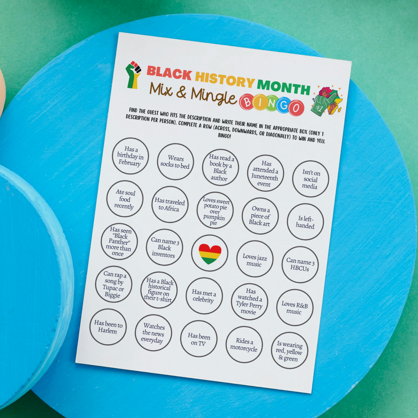 Black History Month Games Printable, Historical African American Celebration Trivia