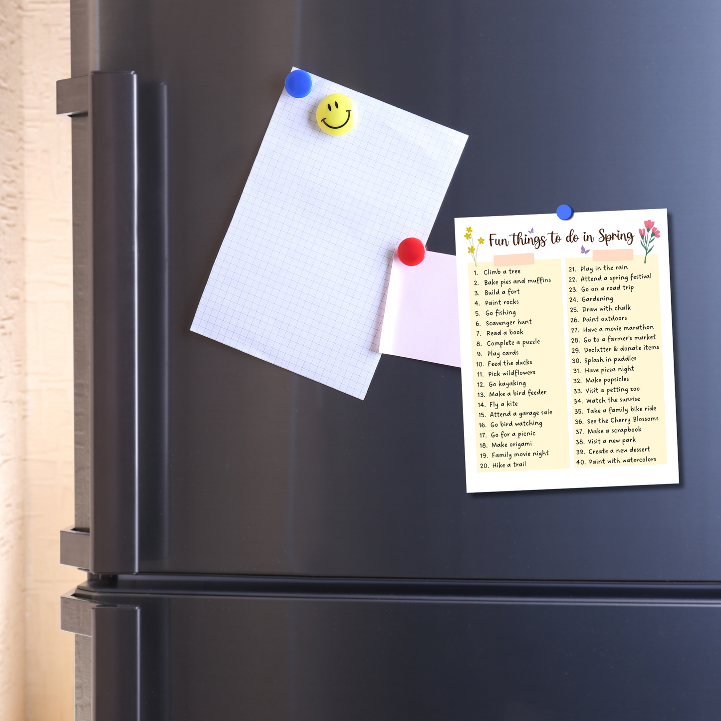 Editable Spring Bucket List, Printable Spring Activities Kids & Adults