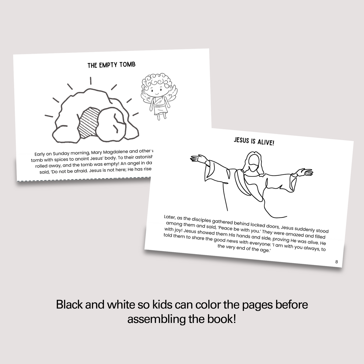 Easter Story for Kids Printable, Preschool Bible Lesson Sunday School Craft Church Religious Christian Mini Book Homeschool Activity
