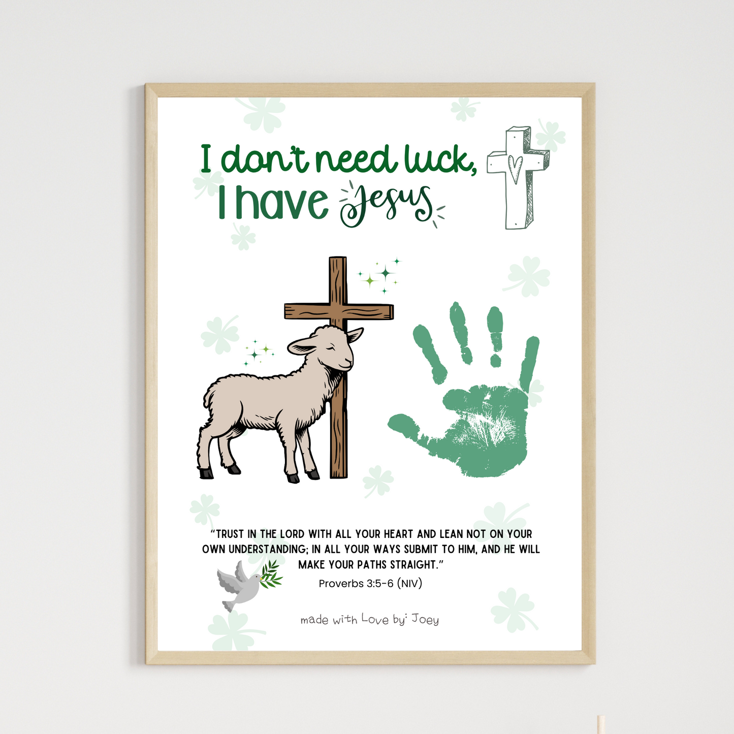 St Patricks Day Christian Bible Scripture Handprint Craft Printable, DIY March Jesus Art Keepsake for Sunday School Church Kids Activity