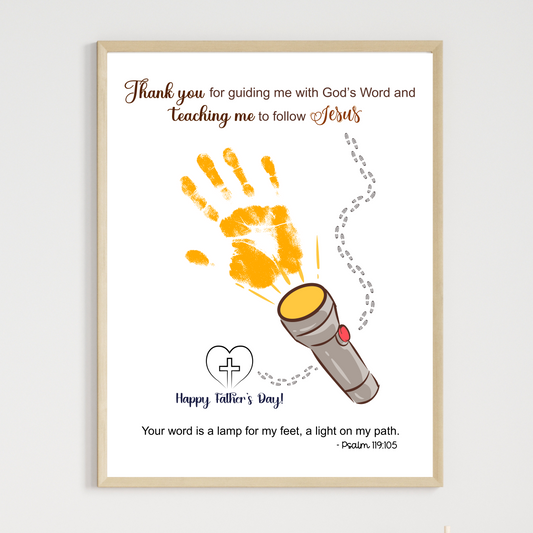 Father's Day Bible Craft Printable for Kids, Handprint Card Scripture Art Sunday School