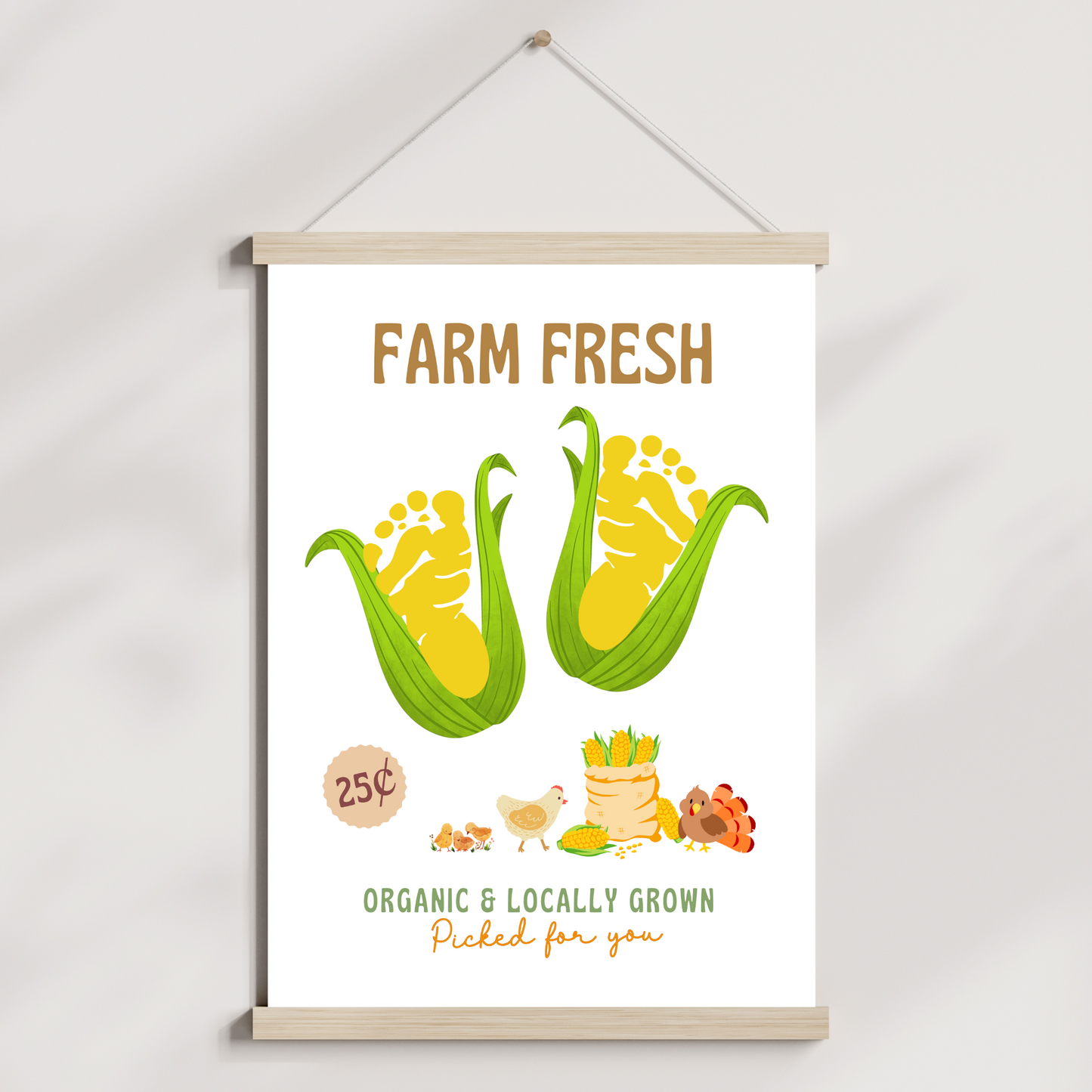 Fall Footprint Craft Printable, Thanksgiving Activity DIY Art for Kids
