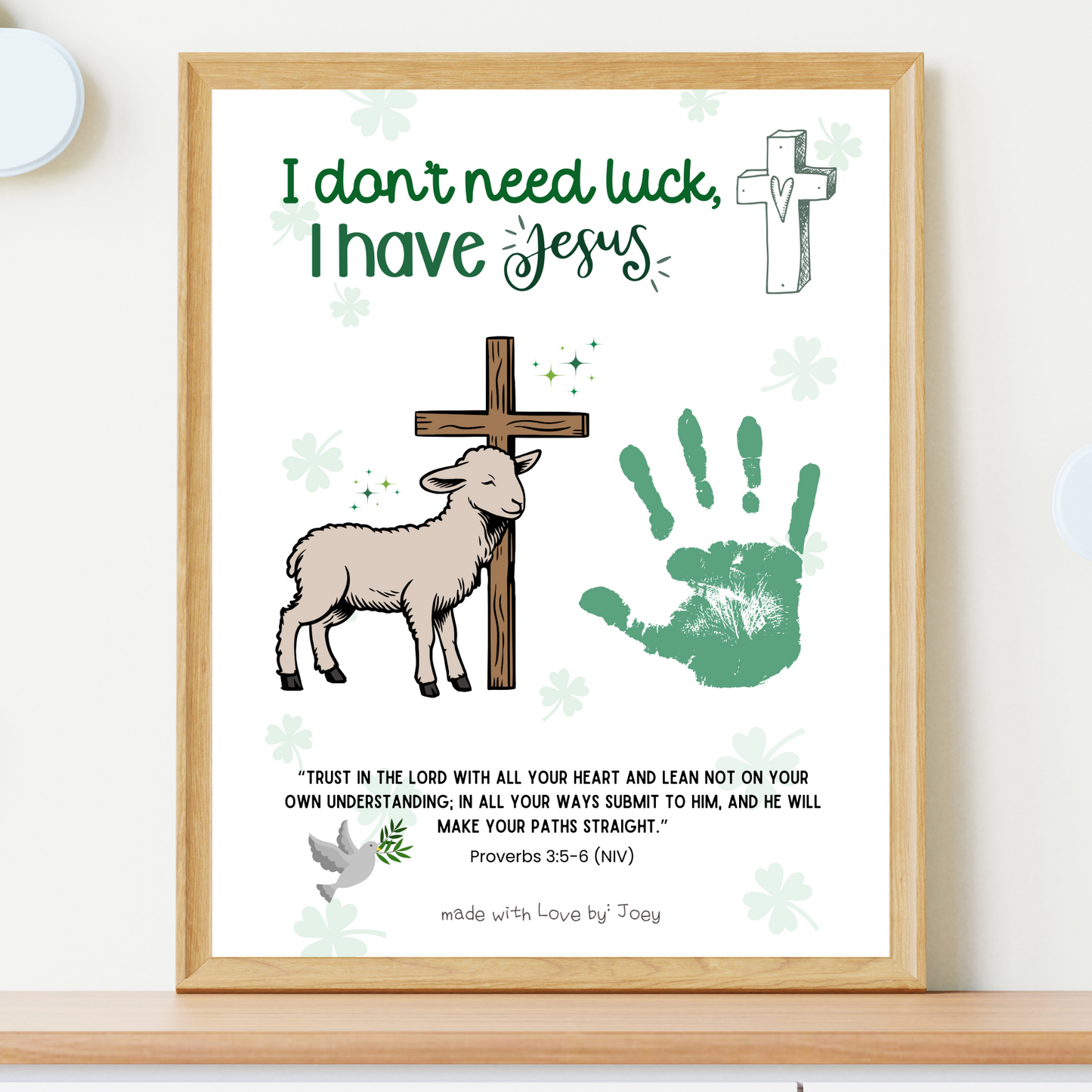 St Patricks Day Christian Bible Scripture Handprint Craft Printable, DIY March Jesus Art Keepsake for Sunday School Church Kids Activity