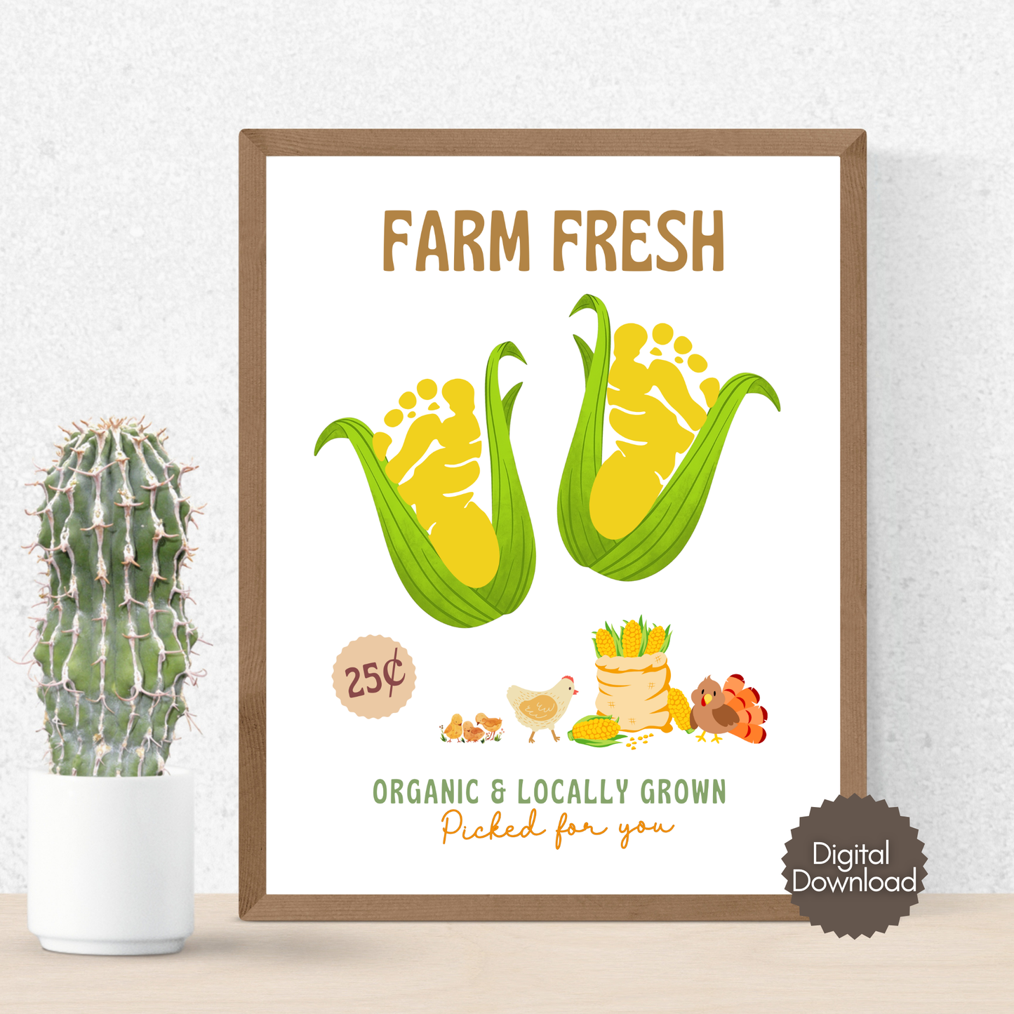Fall Footprint Craft Printable, Thanksgiving Activity DIY Art for Kids