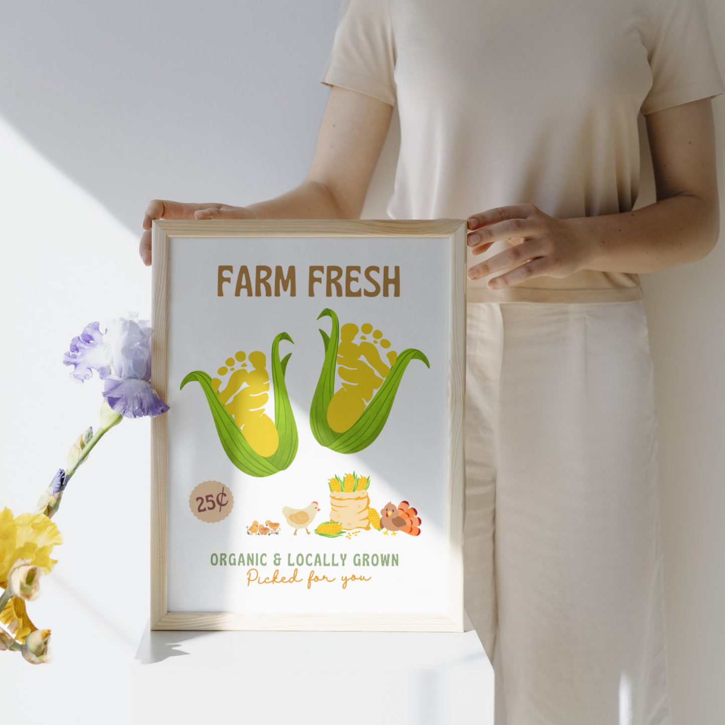 Fall Footprint Craft Printable, Thanksgiving Activity DIY Art for Kids
