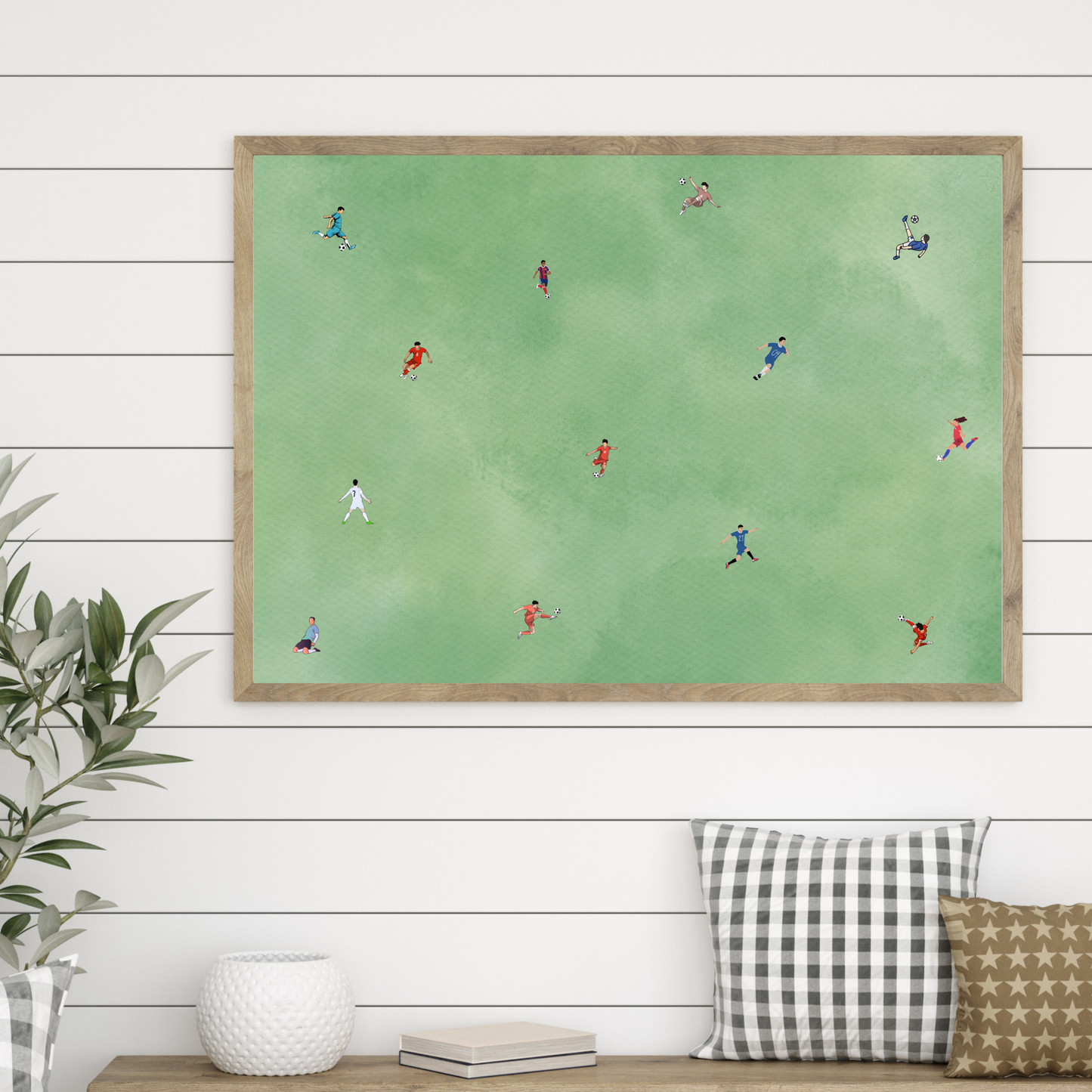 Tiny Soccer Players Printable People Art Poster