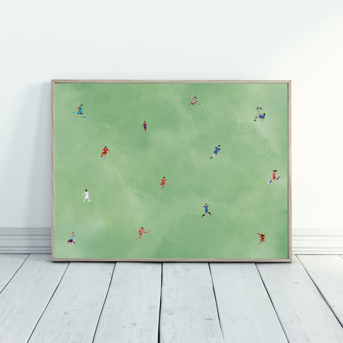 Tiny Soccer Players Printable People Art Poster