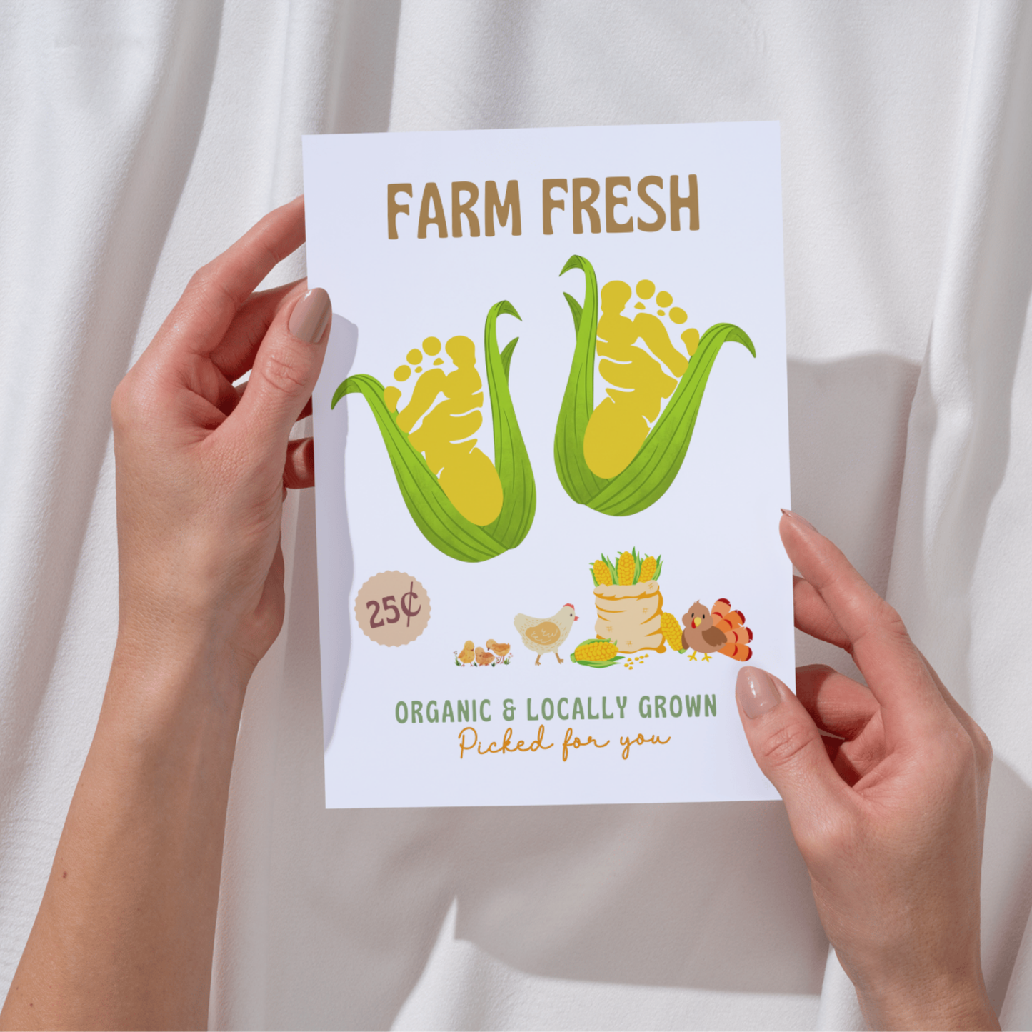Fall Footprint Craft Printable, Thanksgiving Activity DIY Art for Kids