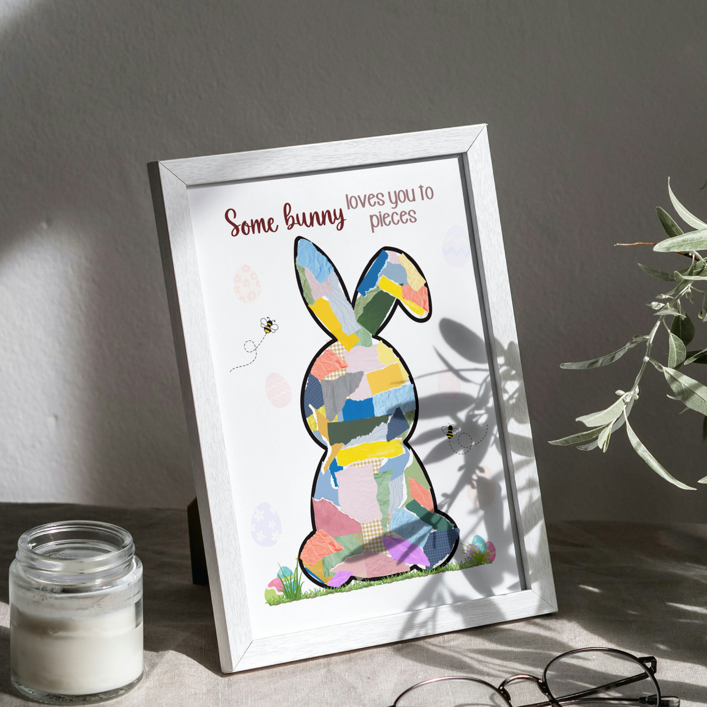 Easter Bunny Crafts for Kids Printable DIY Torn Paper Art Activity Daycare Preschool Kindergarten Classroom Homeschool Toddler
