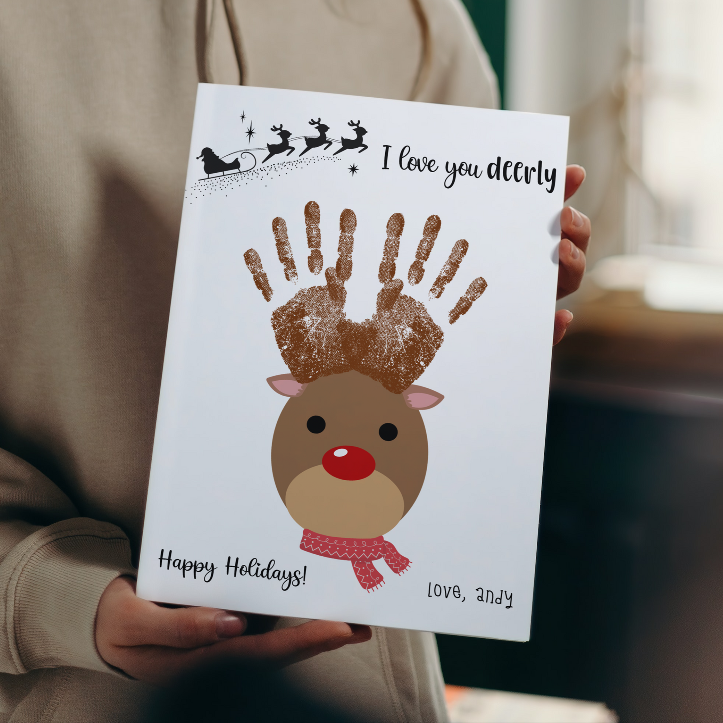 Christmas Handprint Footprint Art & Crafts Printable For Baby, Toddler, Kids