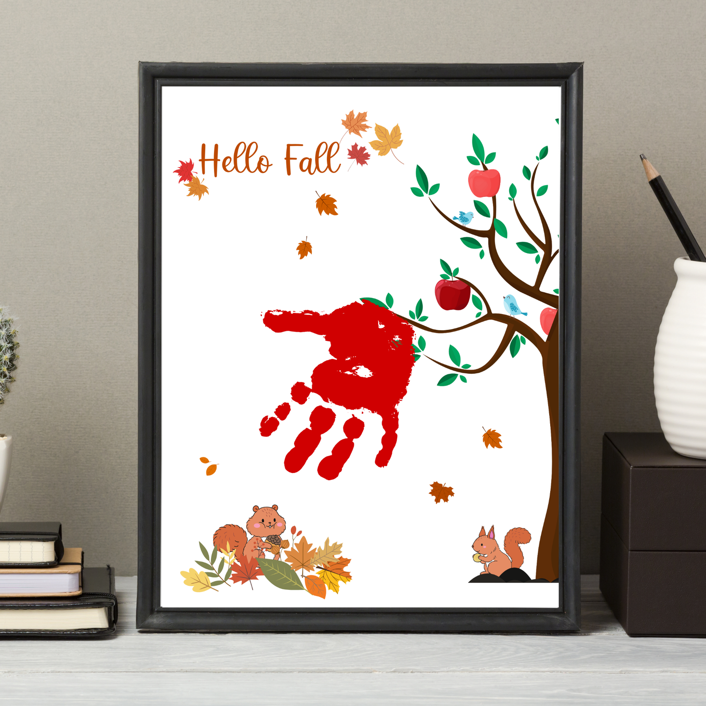 Hello Fall Handprint Crafts, DIY Autumn Art Activity for Kids
