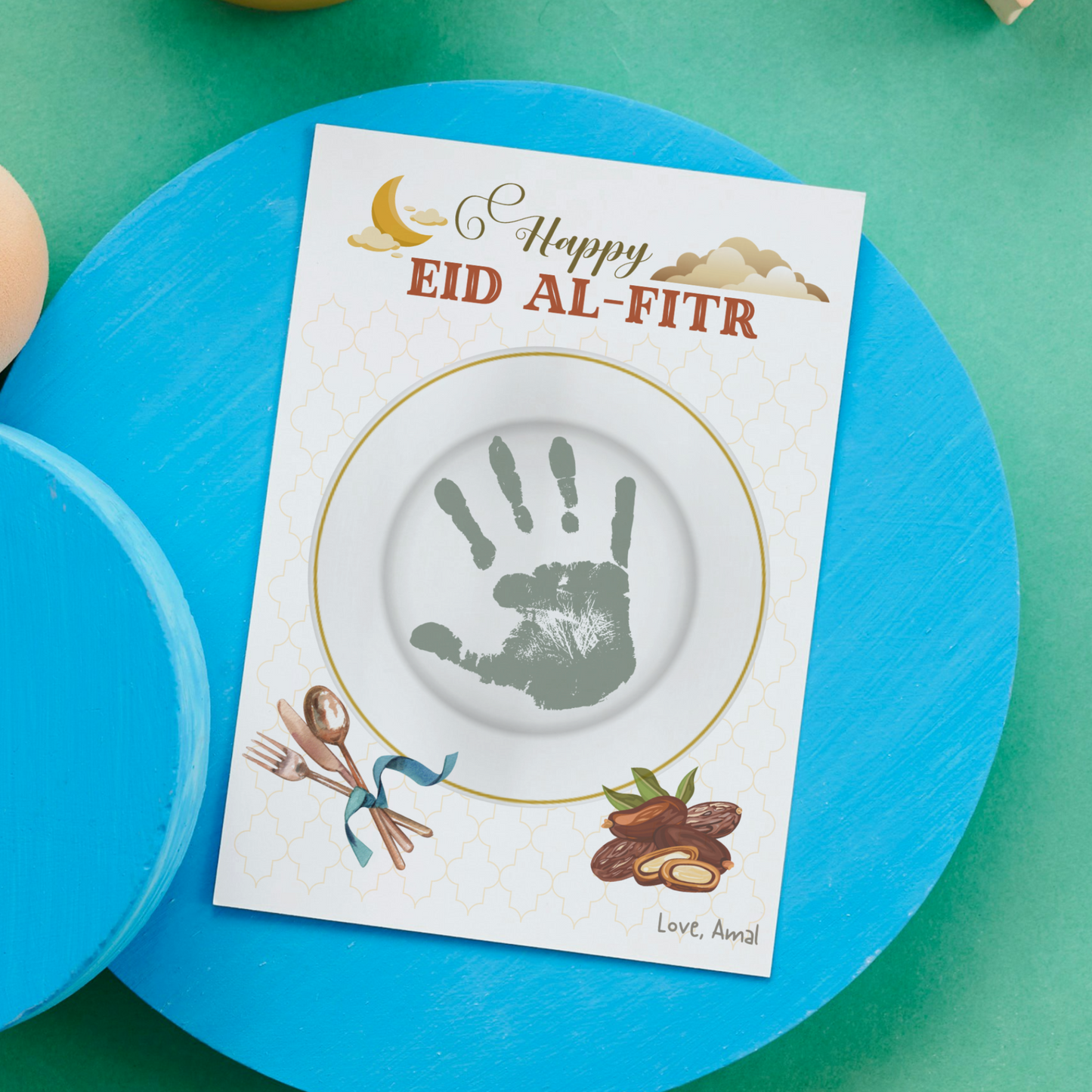 Ramadan Handprint Footprint Crafts Printable, Eid DIY Art for Kids