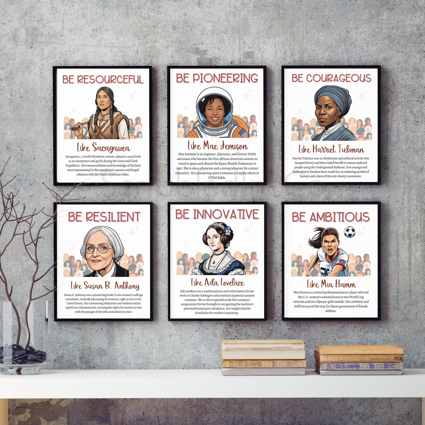 Womens History Month Posters Printable March Bulletin Board for Kids Adult Office Decor
