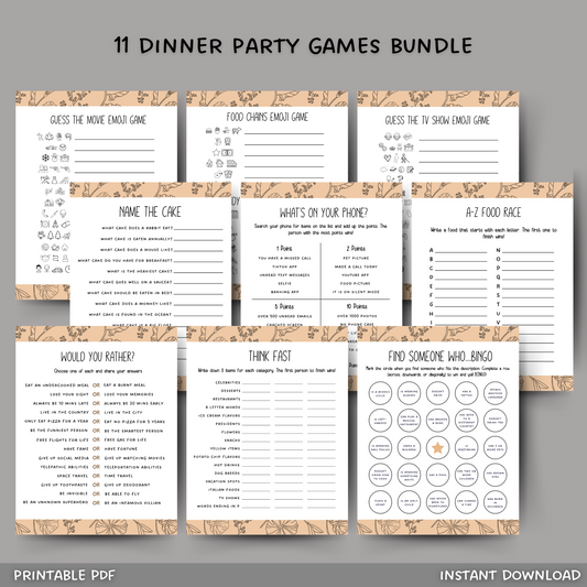 Dinner Party Games Printable, Icebreaker Questions, Adult Party Fun Cocktail Games