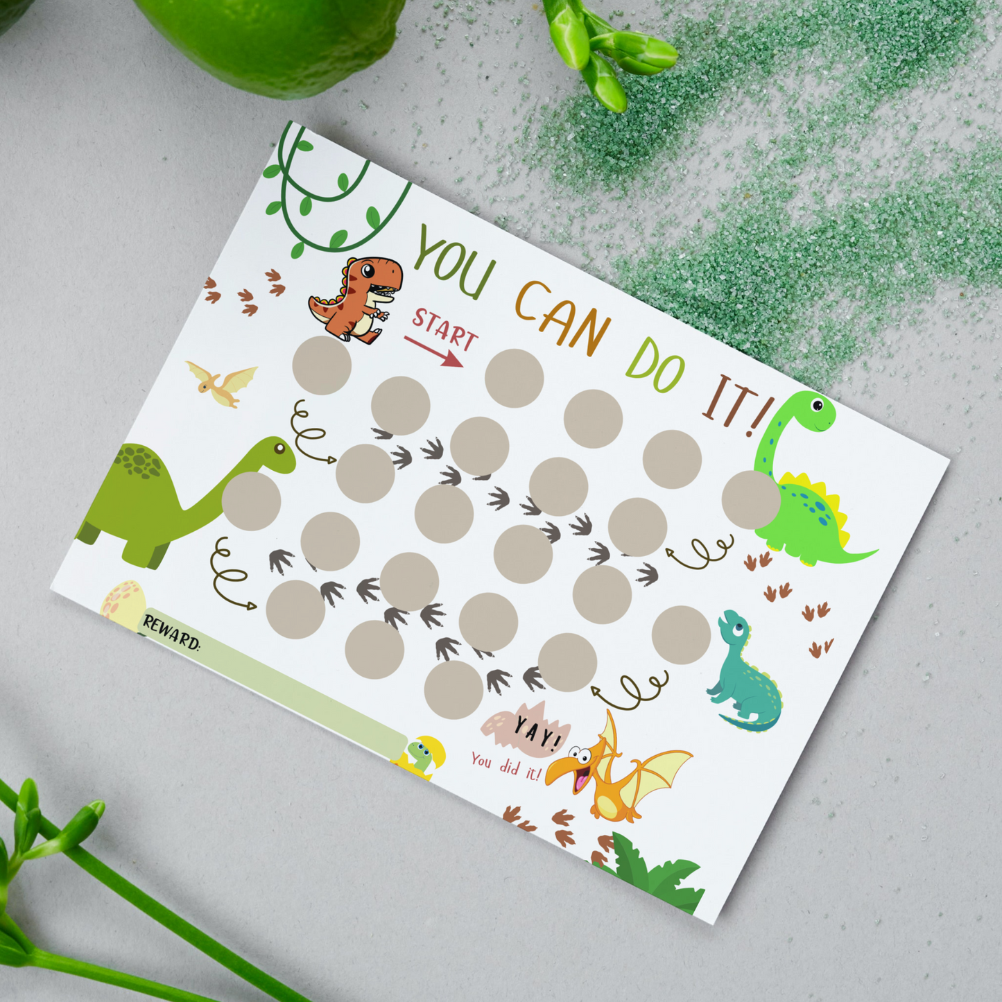 Dinosaur Reward Chart For Kids, Printable T-Rex Behavior Sticker Chore Chart