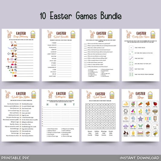 Easter Party Games Printable, Easter Activity Ideas for Kids & Adults