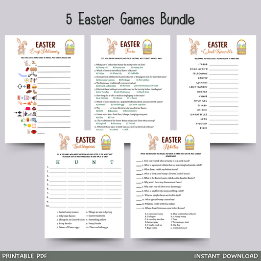 Easter Games Printable, Party Activity for Adults & Kids