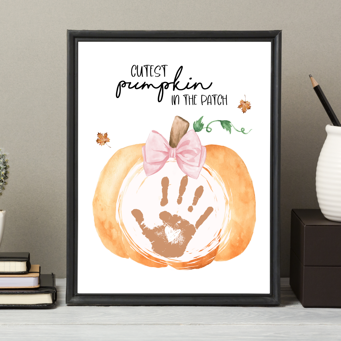 Fall Handprint Craft Printable, Autumn Activity DIY Pumpkin Art for Kids