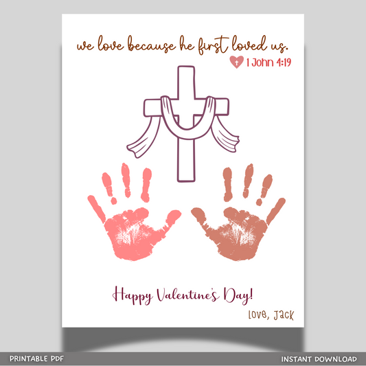 Handprint Bible Verse Craft Printable, Valentine’s Day Christian Art