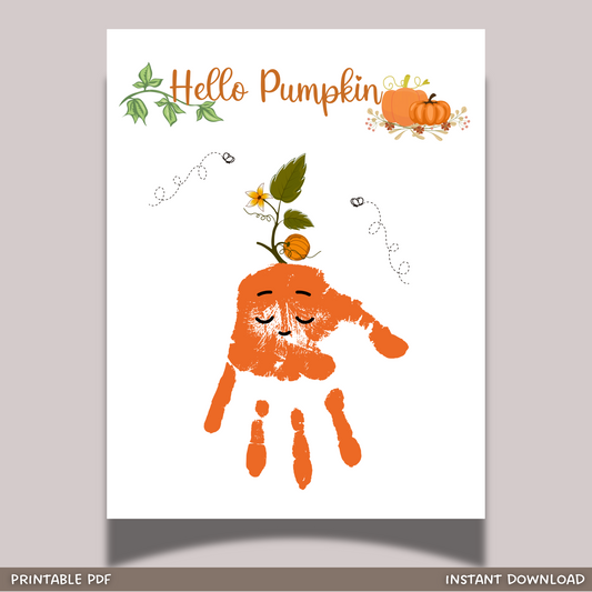 Thanksgiving Handprint Crafts, Preschool Pumpkin Autumn Art