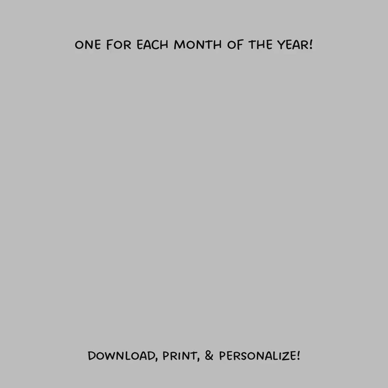 Handprint Memory Book Printable, DIY Footprint Art Kids Activity, Monthly Keepsake Craft Baby Toddler PreK Preschool Kindergarten 1st Grade