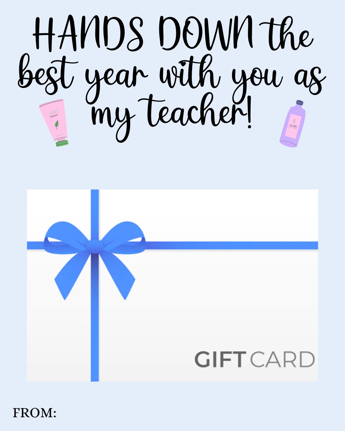 Printable Teacher Thank You Card, Teacher Appreciation Gift Tags Year End Gift, Thank You Tags Holder, Teacher Gift Card Tags End Of Year