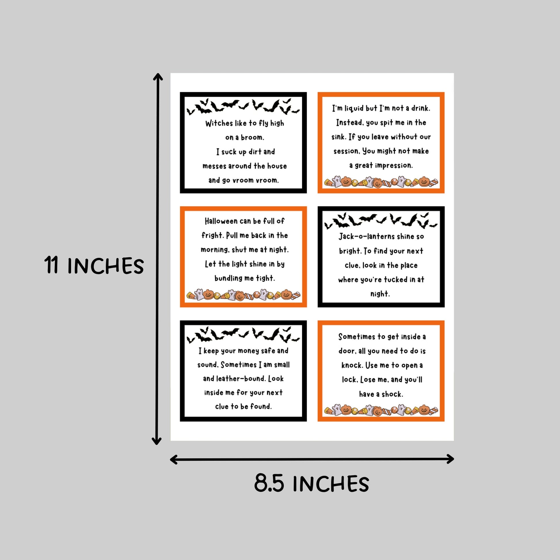 Indoor Halloween Treasure Hunt For Kids, Halloween Scavenger Hunt Clues Printable, Halloween Party Games, Kids Halloween Activity Games