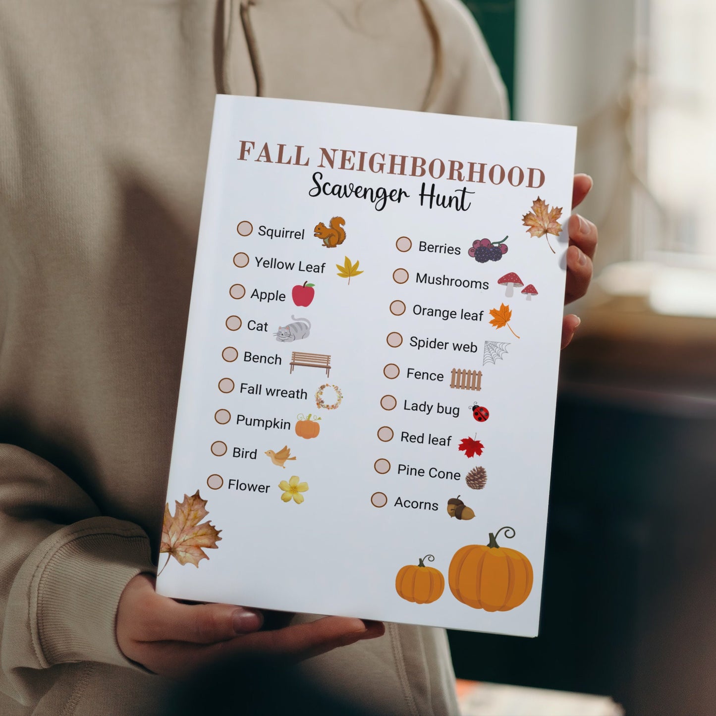 Pumpkin Patch Scavenger Hunt Printable, Fall Neighborhood Scavenger Hunt, Pumpkin Patch Photo Challenge, Fall Outdoors Scavenger Hunt Kids