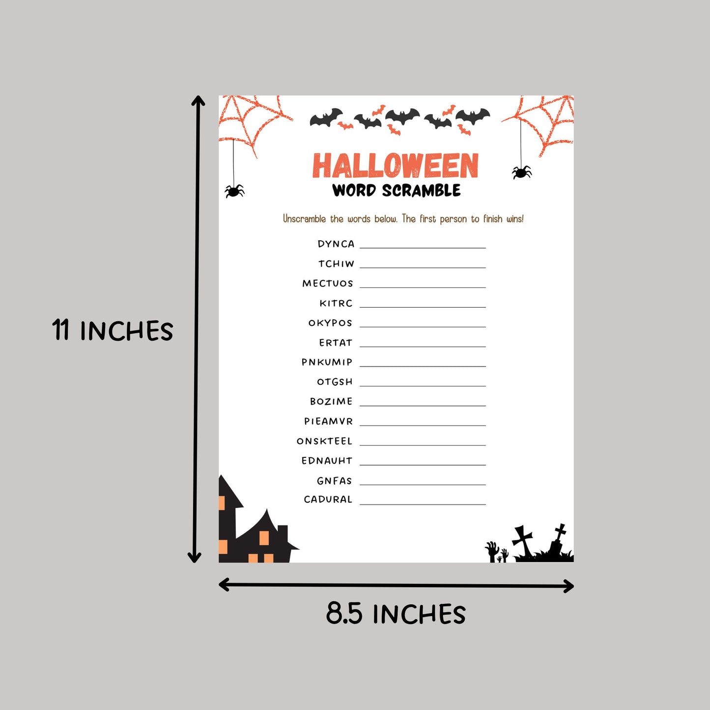 Halloween Games Bundle Kids Printable, Halloween Party Games, Scavenger Hunt, Candy Dice Game, Bingo, Word Search, Word Scramble