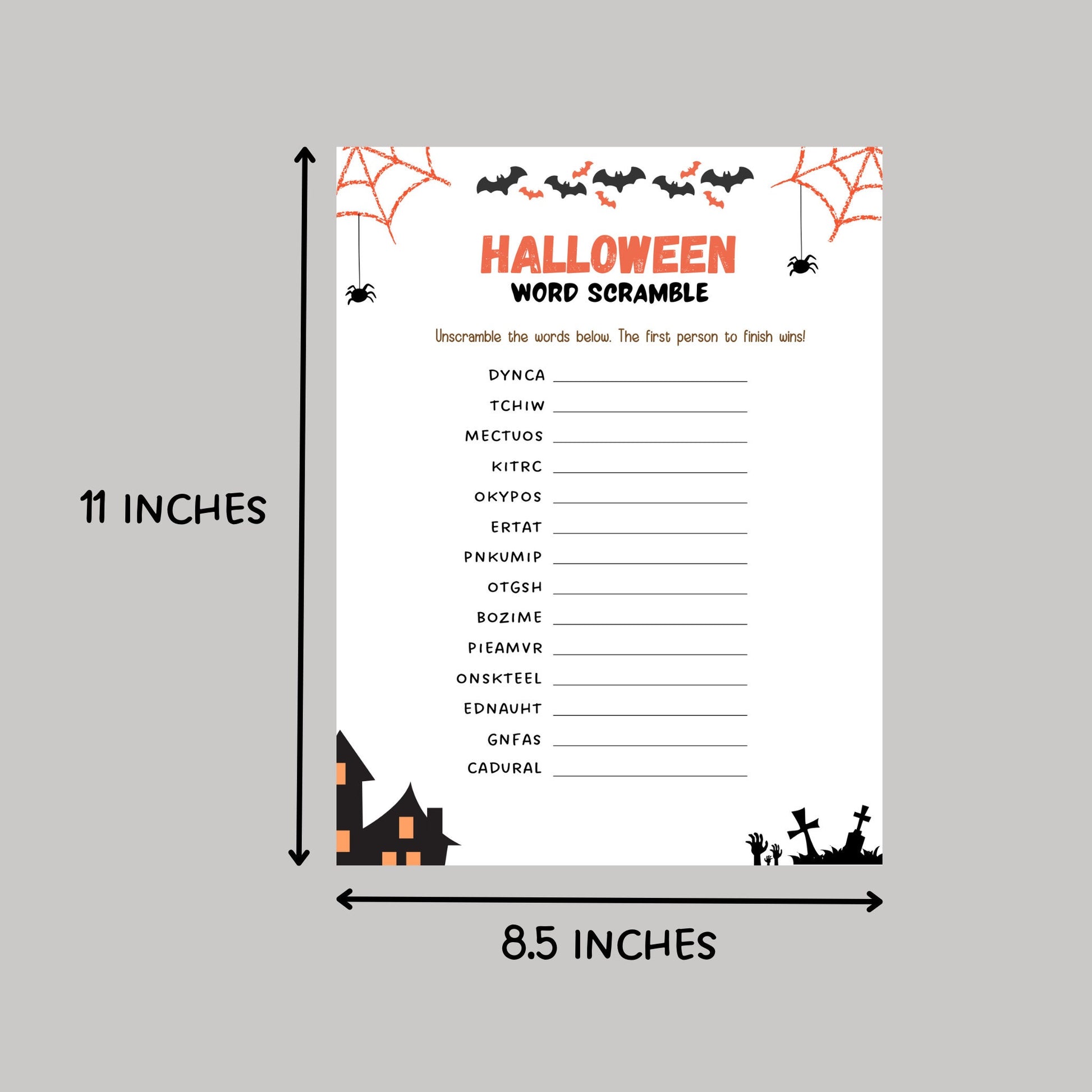 Halloween Games Bundle Kids Printable, Halloween Party Games, Scavenger Hunt, Candy Dice Game, Bingo, Word Search, Word Scramble