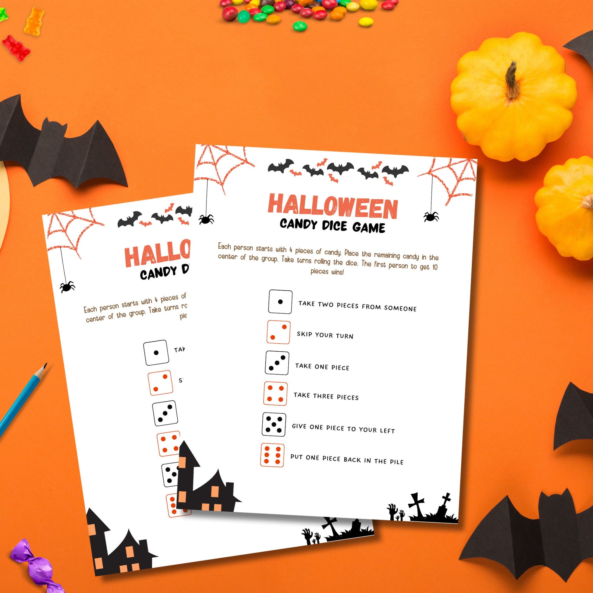 Halloween Games Bundle Kids Printable, Halloween Party Games, Scavenger Hunt, Candy Dice Game, Bingo, Word Search, Word Scramble