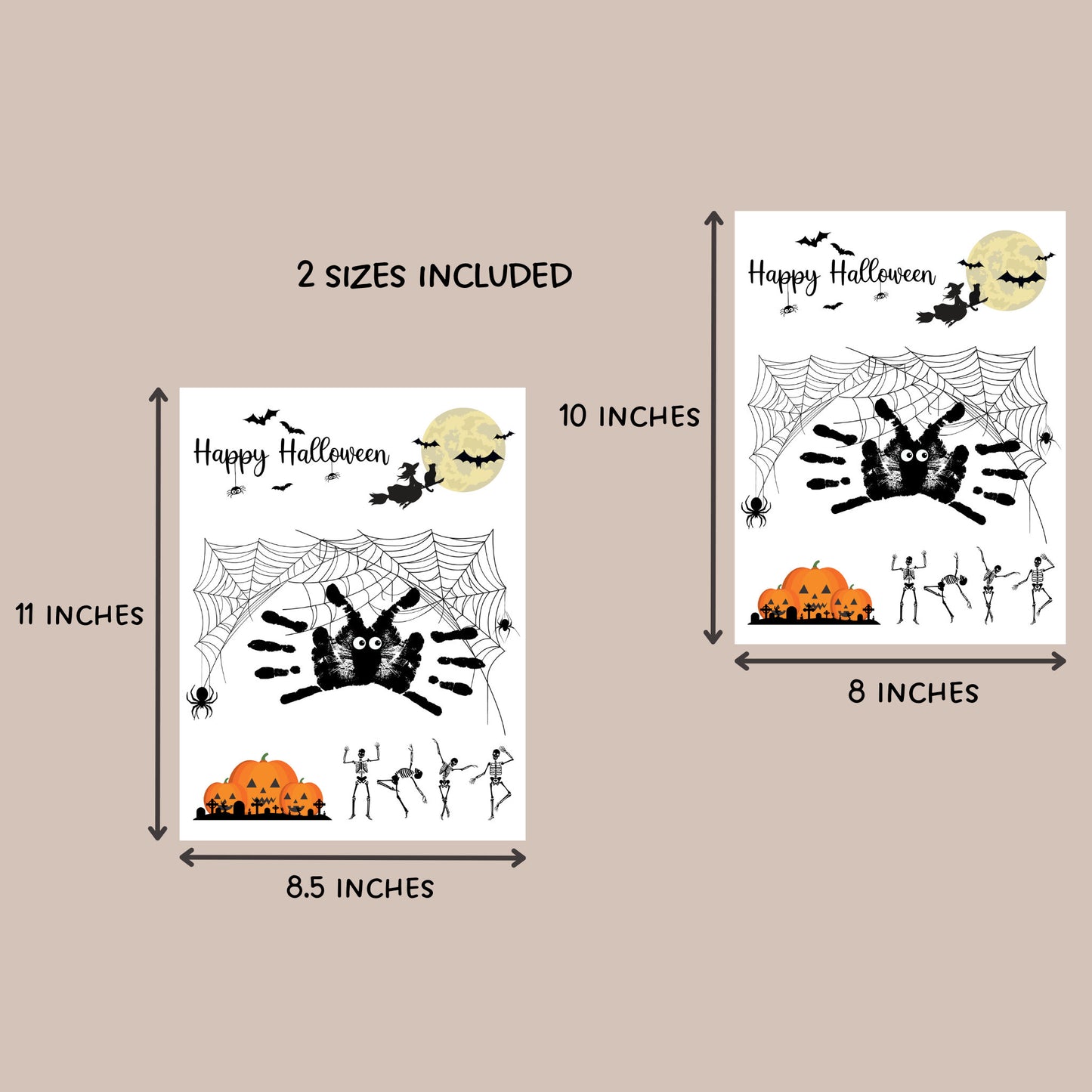 Fall Handprint & Footprint Printable Crafts, DIY Autumn Art For Baby Toddler Kids Thanksgiving Halloween Memory Keepsake, Preschool Activity