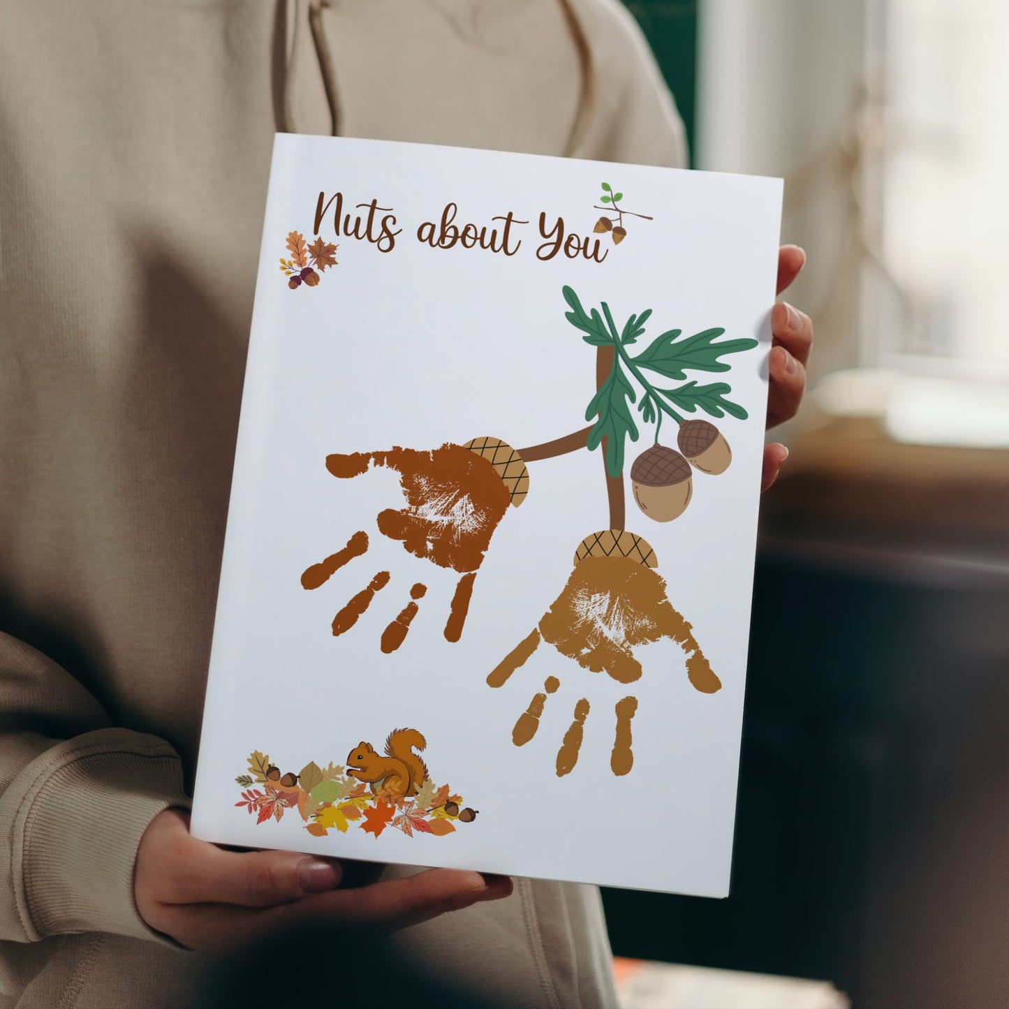Fall Handprint Crafts Printable, DIY Autumn Art For Baby Toddler Kids, Memory Keepsake, Preschool Daycare Activity, Seasonal Gift Card Ideas