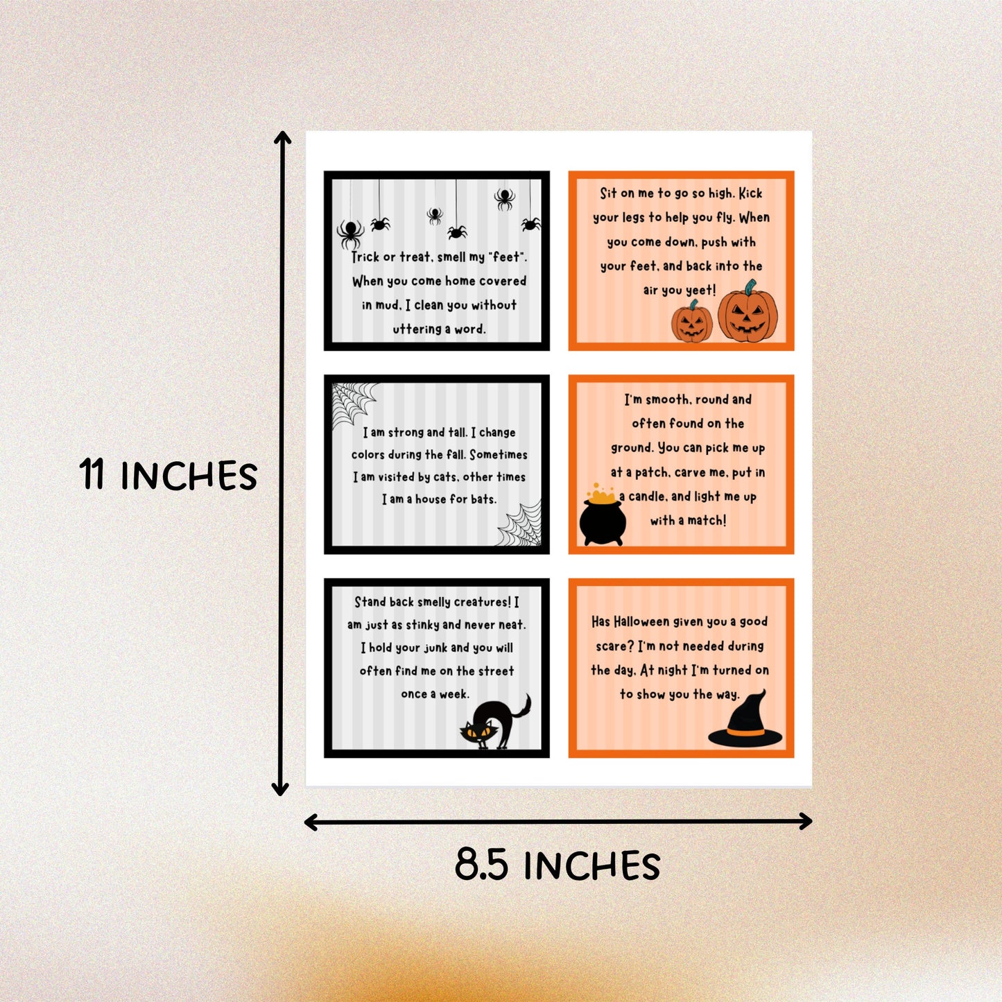 Outdoor Halloween Scavenger Hunt For Kids, Halloween Treasure Hunt Clues Printable, Kids Fun Halloween Activity, Halloween Party Games