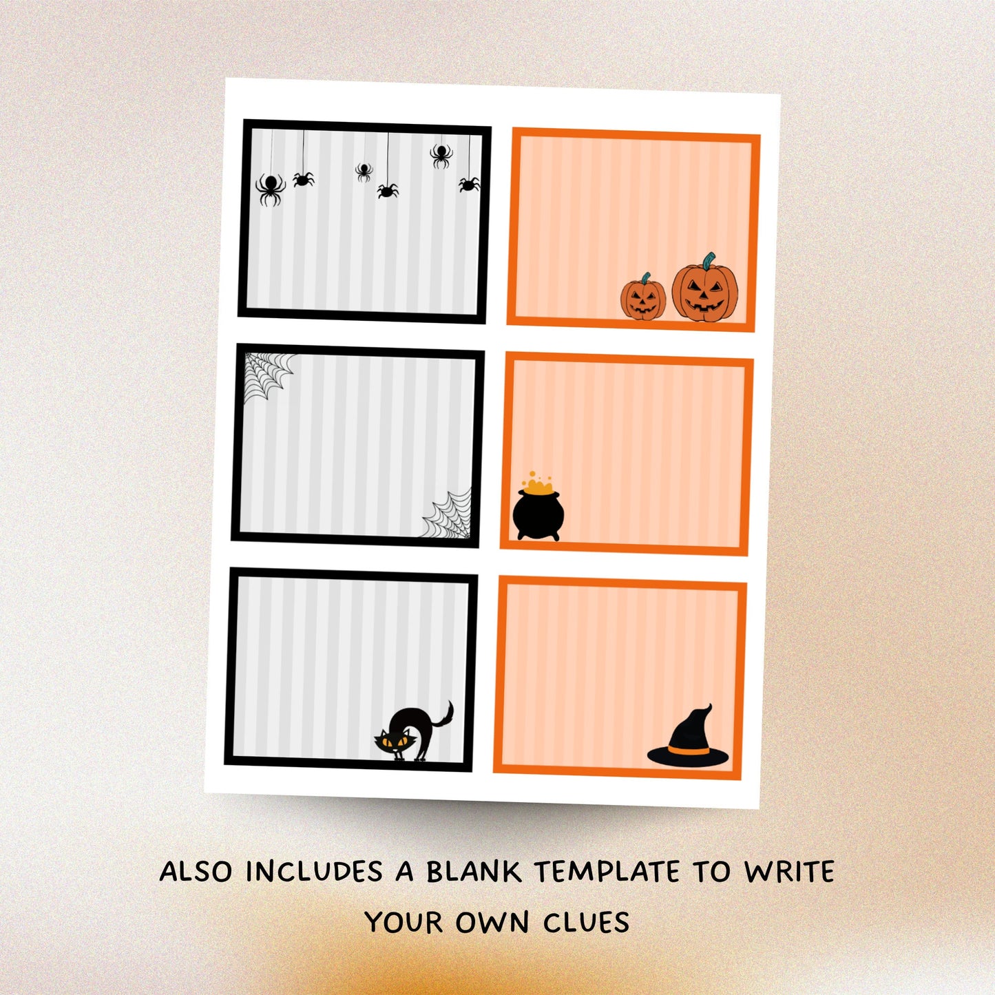 Outdoor Halloween Scavenger Hunt For Kids, Halloween Treasure Hunt Clues Printable, Kids Fun Halloween Activity, Halloween Party Games