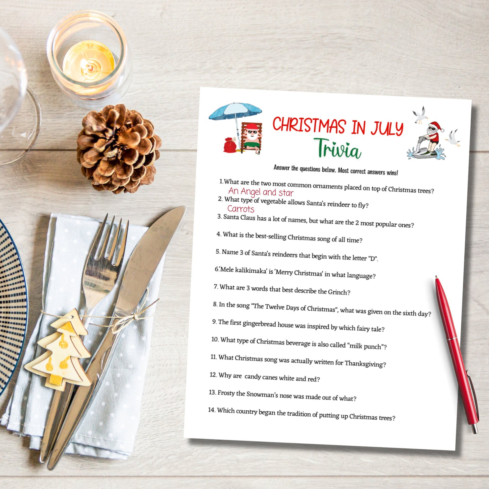 Christmas in July Games Bundle Printable, Family Activity, Office Party Xmas Games, Fun Holiday Games, Xmas Party Games For Kids & Adults