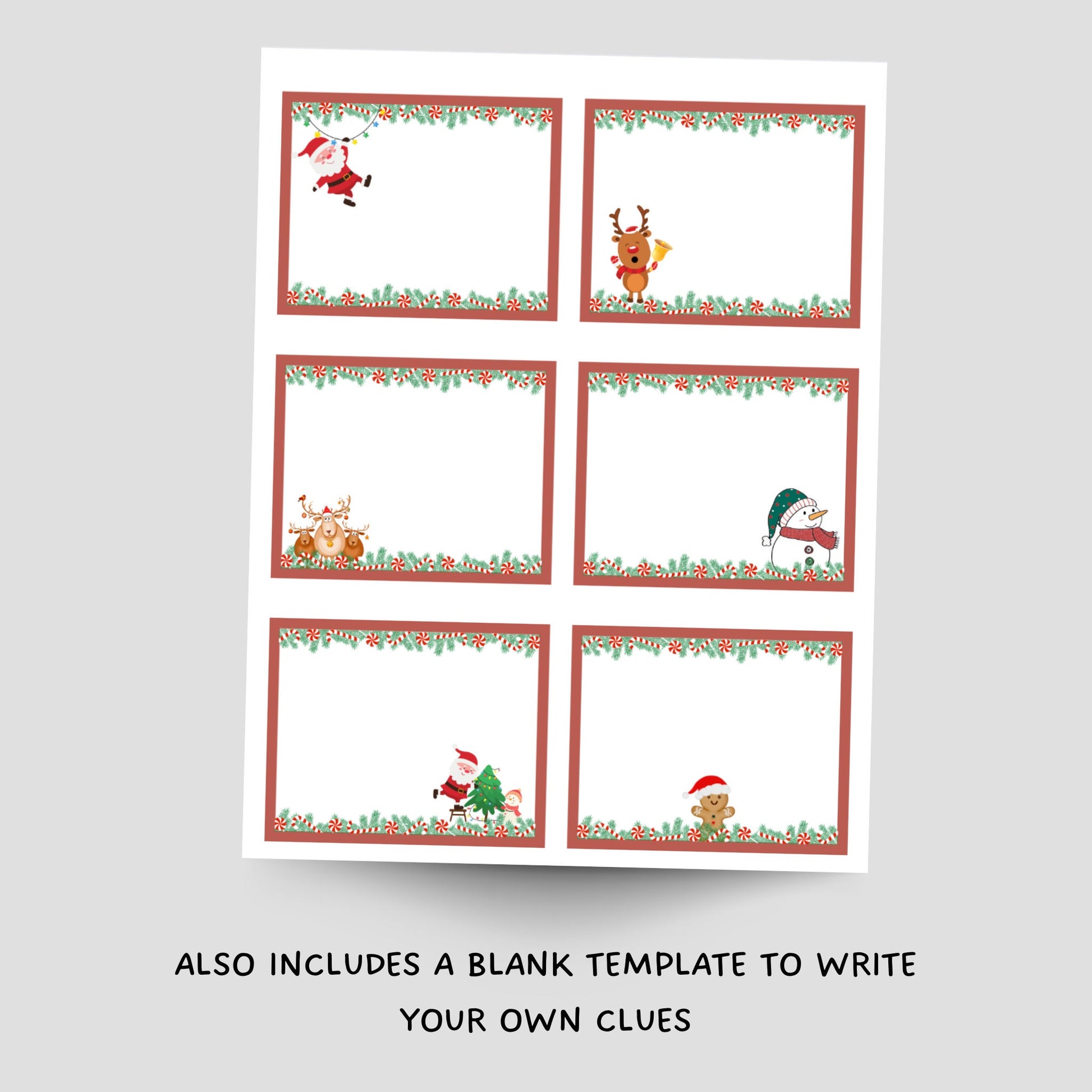 Indoor Christmas Treasure Hunt For Kids, Christmas Scavenger Hunt Printable, Fun Christmas Activity, Party Game, Treasure Hunt Clue Cards