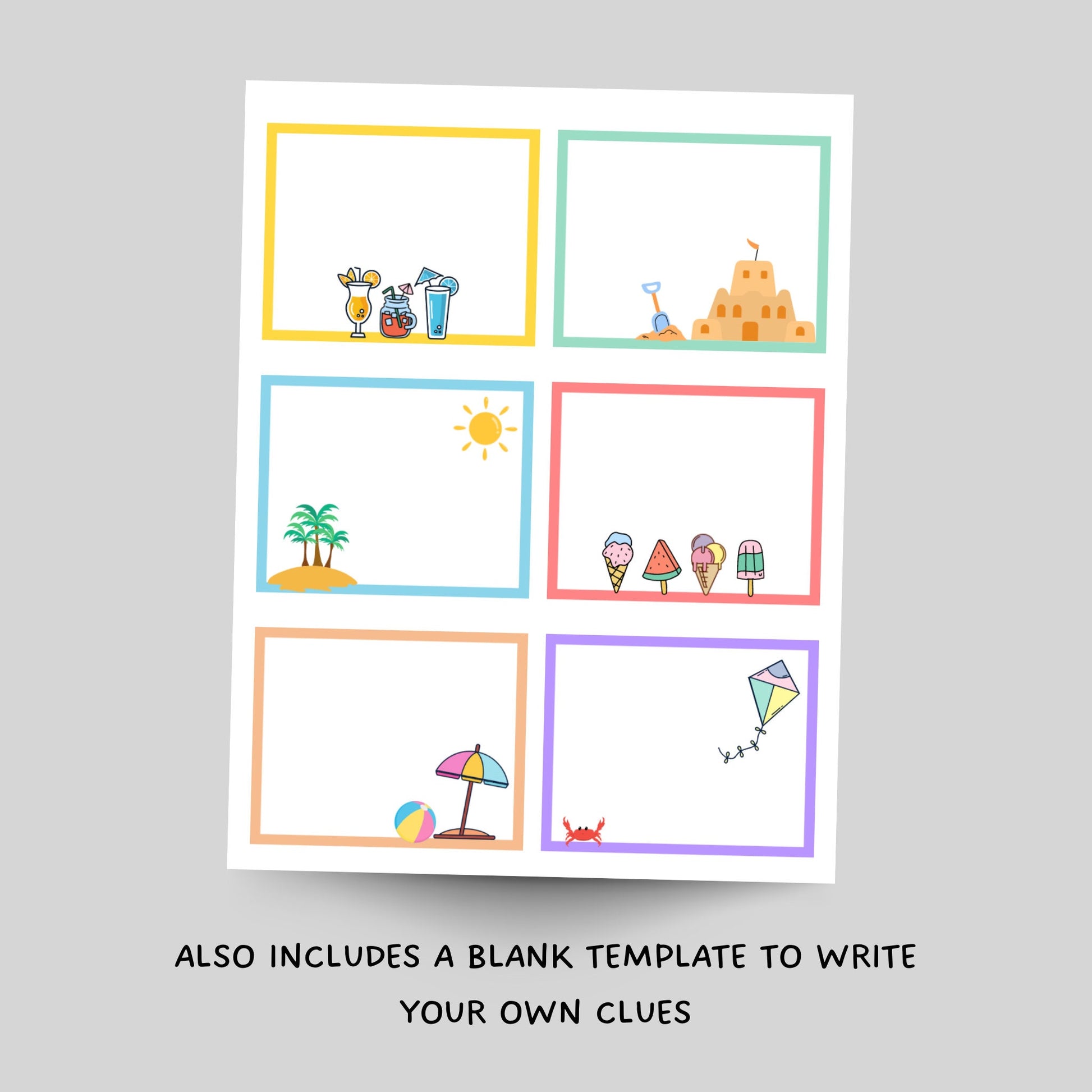 Summer Scavenger Hunt for Kids, Printable Outdoor Treasure Hunt Clues, Summer Party Games, Fun Outdoor Tween Teen Activity, Instant Download